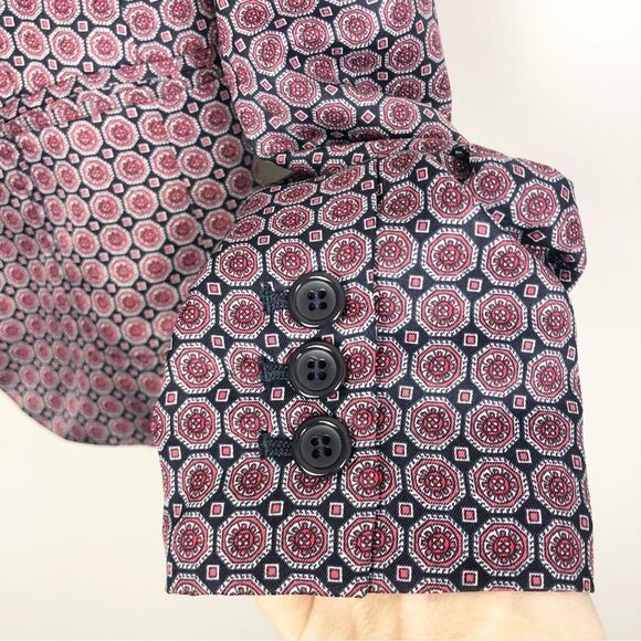 THE LIMITED | Classy Navy Blue & Red Medallion Print Blazer Women’s Size Small - Picture 6 of 9